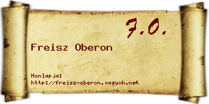 Freisz Oberon névjegykártya